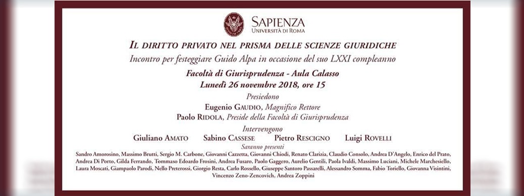 Incontro per festeggiare Guido Alpa in occasione del suo LXXI compleanno 